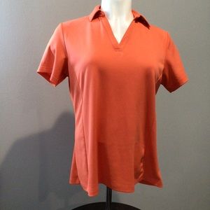 Lady Hagen orange polo golf shirt L